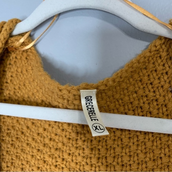 Grecerelle curry soft chunky knit open front cardigan sweater. Size XL - Picture 3 of 9